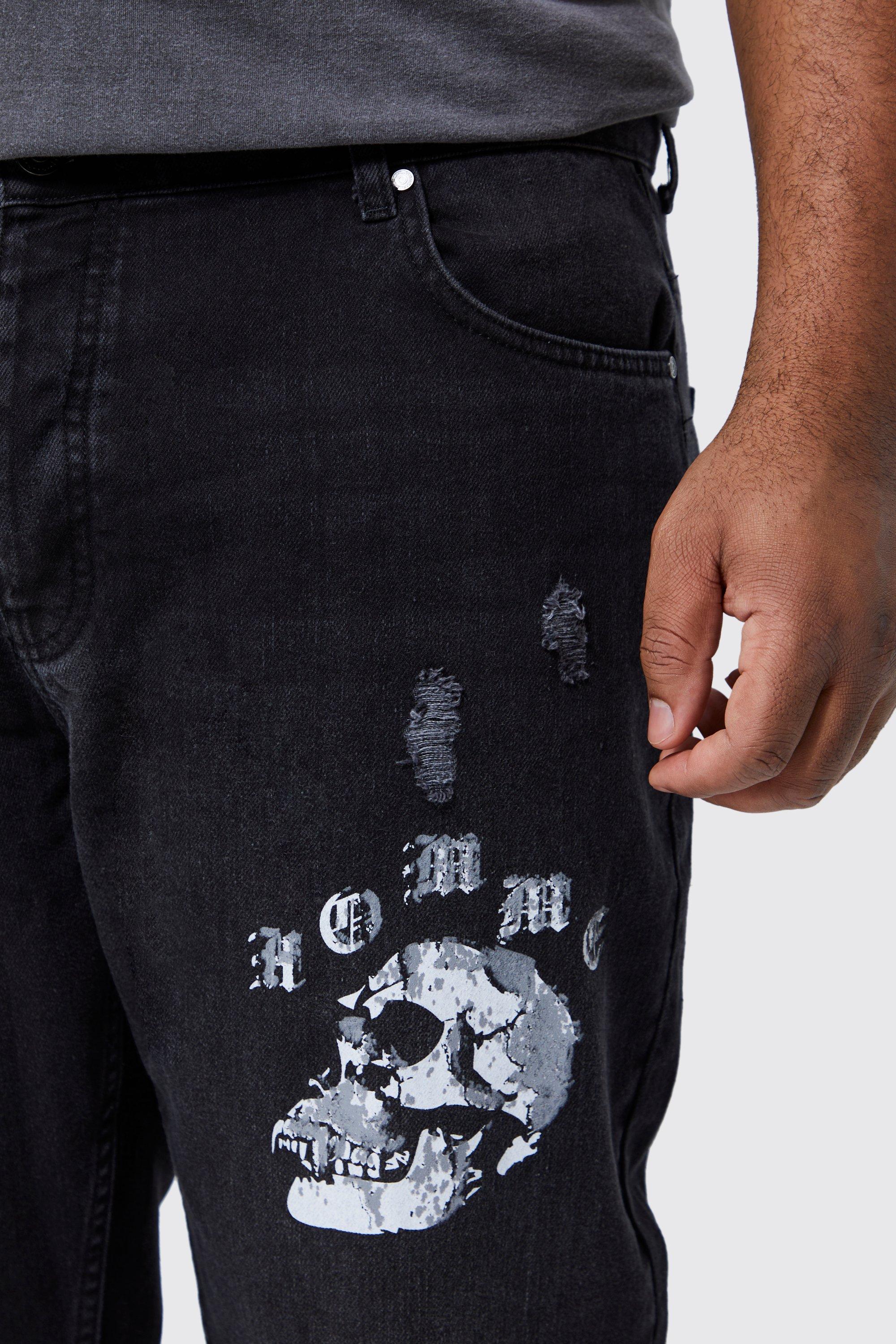 Jeans con stampa uomo hotsell